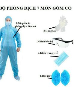 Bộ đồ bảo hộ y tế chống dịch covid-19 với 7 món cao cấp